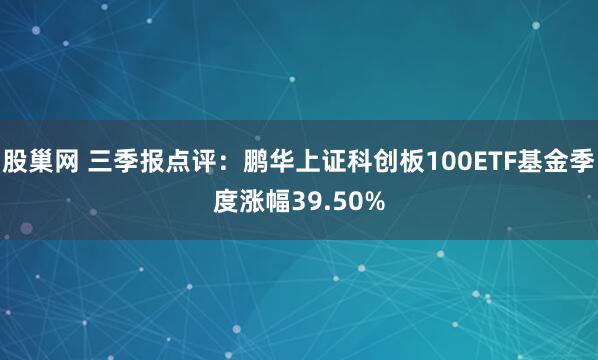 股巢网 三季报点评：鹏华上证科创板100ETF基金季度涨幅39.50%