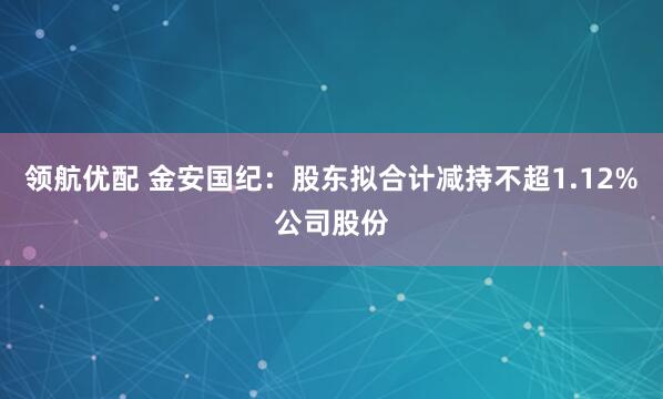 领航优配 金安国纪：股东拟合计减持不超1.12%公司股份