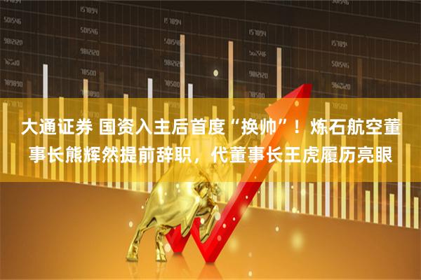 大通证券 国资入主后首度“换帅”！炼石航空董事长熊辉然提前辞职，代董事长王虎履历亮眼